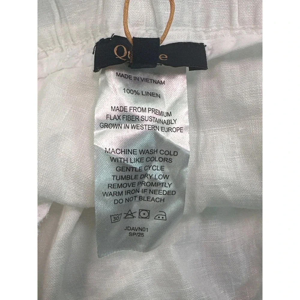 Quince White 100% European Flax Linen Relaxed Straight Leg Pants XL JDAVN01